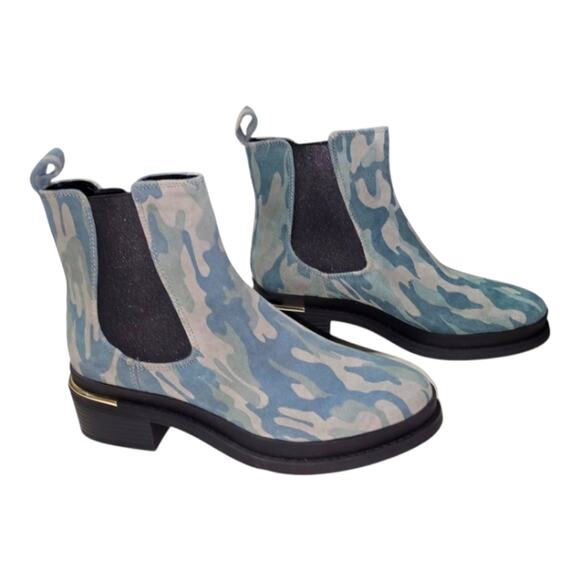 Kenneth Cole Suede Levon Leather Camouflage Chelsea Boots Size 7 New - Picture 3 of 12